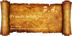 Prasch Arián névjegykártya
